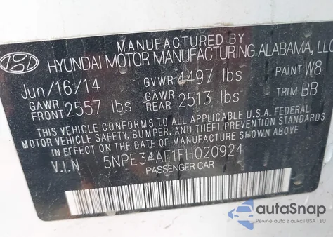 2015 Hyundai Sonata Sport from USA, damaged, VIN 5NPE34AF1FH020924
